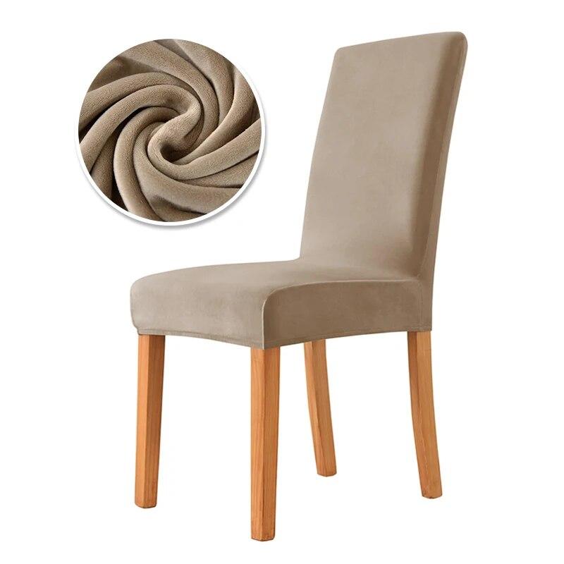 1/6pc Velvet Elastic Dining Chair Covers Spandex Chair Slipcover Dining Room Stretch Chair Seat Protector Wedding Party Banquet