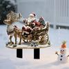 Outdoor Holiday Decorations Christmas Elf Garden Stake, Santa Reindeer Sleigh Acrylic Yard Weather Resistant Art Sign, Decoration for Lawn Pathway
