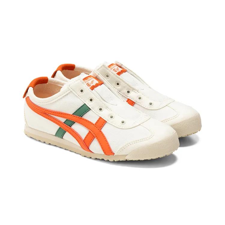 Onitsuka Tiger MEXICO 66 Slip Vintage Slip Resistant Abrasion Resistant Low top Running Shoes White Orange Kids' (Unisex)