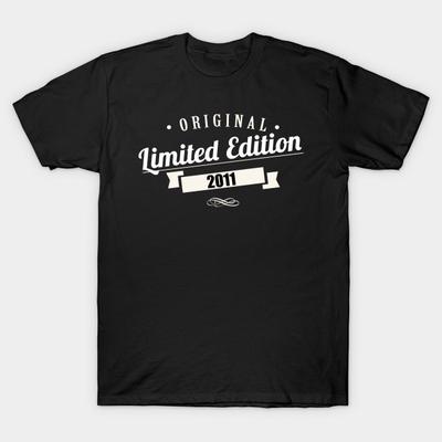 Men Black Print T-shirt Super Large TShirt 2011-limited-edition No-Cut Heat Transfer Print Cotton Tshirt