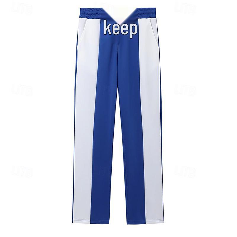 Men's Casual Quick-Dry Jogging Pants - Color Block, Loose Fit, Breathable Fabric with Drawstring Waist