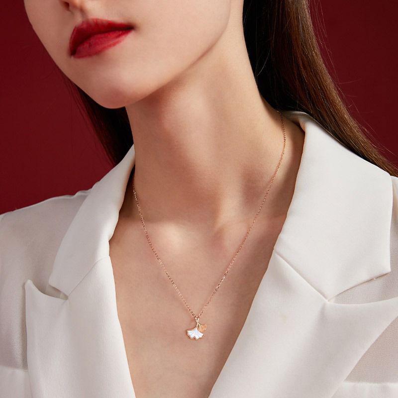 Ginkgo S925 Sterling Silver Fortune Necklace for Women - Elegant, Durable, Non-Fading Jewelry