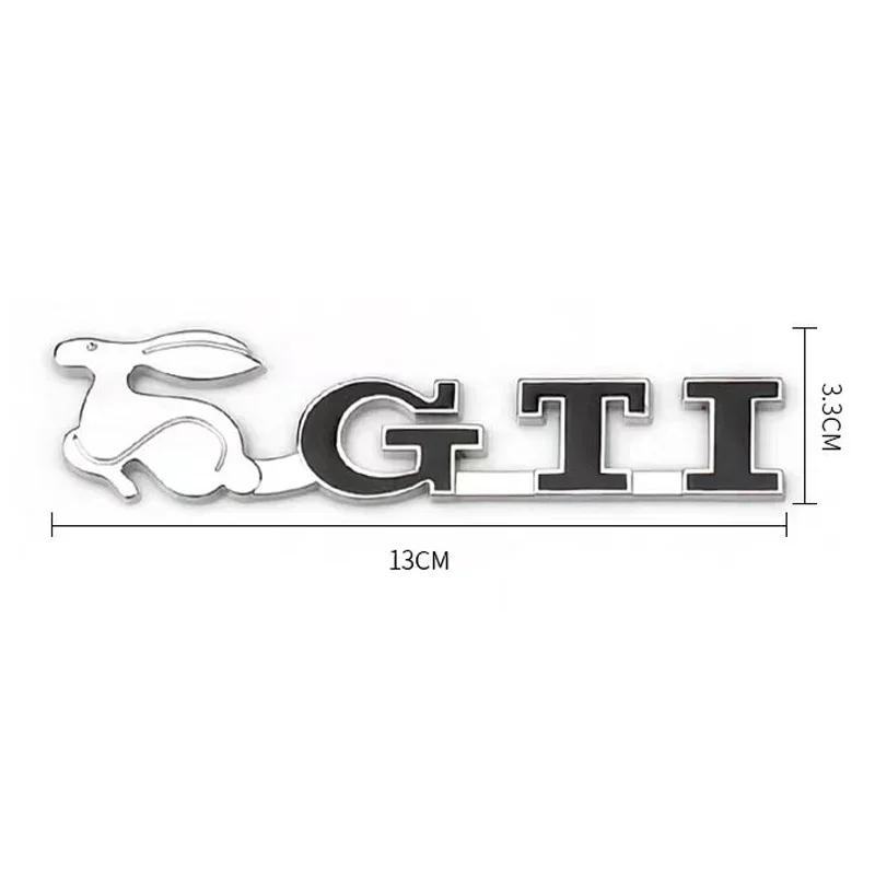 opq1 1Pcs Car Accessories Grille Badge Sticker Rabbit GTI Logo Decal For VW GTI Polo Golf Passat  Scirocco Jetta Tiguan Beetle Touran