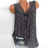 Fashion Women V Collar Printed Broken Flowers Sleeveless Leisure Time Shirt