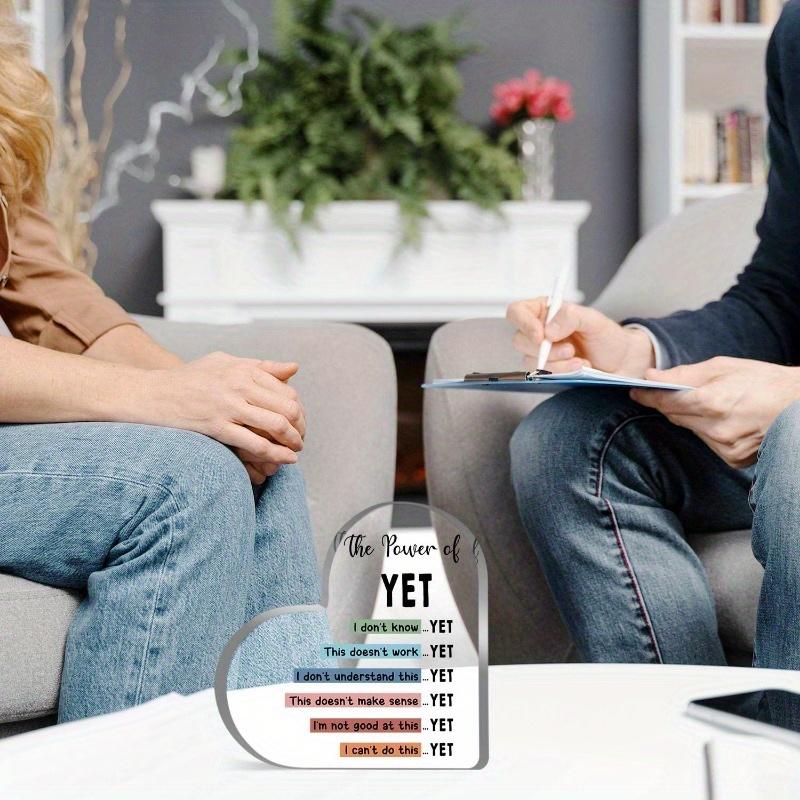 "Power of Yet" Growth Mindset Heart - Therapy Office Decor & Mental Health Sign