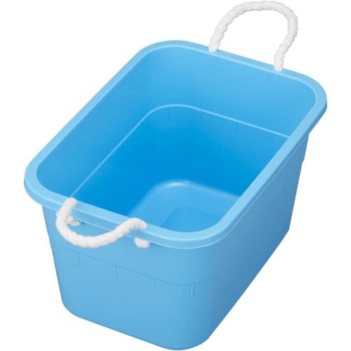 Shinki Gosei Tombo Square Basin, 36-Type, 36 Liters, No Drain Plug, Handle, Drawstring, Blue, 52cm Wide x 36cm Deep x 28.5cm High, Made in Japan