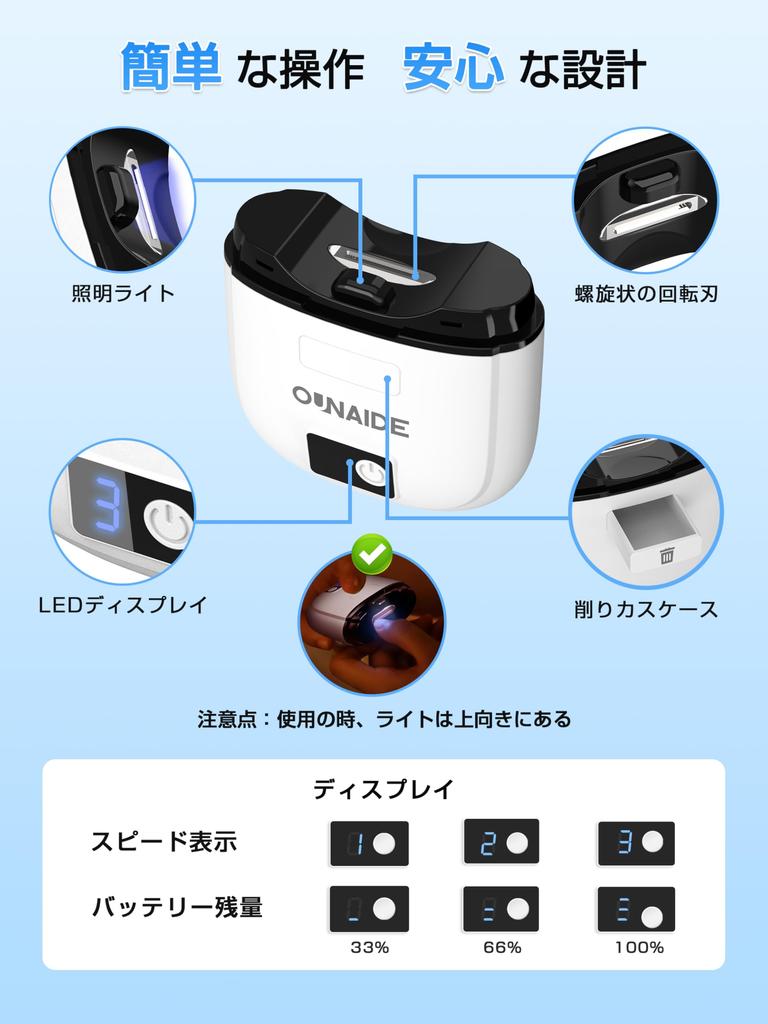 Najnowszy Model Elektryczny Pilnik do Paznokci Paznokci Paznokci Bezpieczny Zapobiega Paznokci Paznokci 3 LED Pył Cichy Łatwy Idealny dla i Idealny Prezent dla Całego Instrukcje