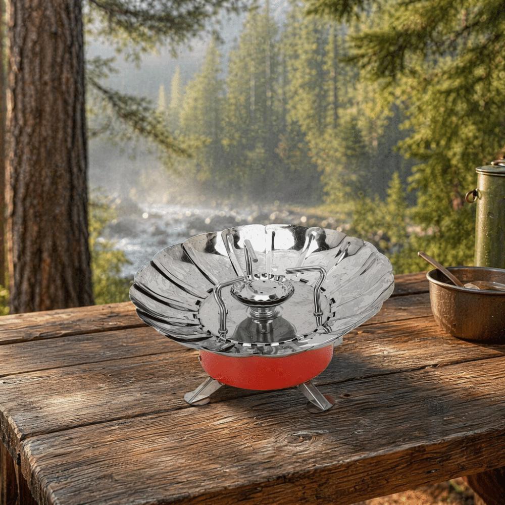 Windproof Electronic Ignition Camping Stove Metal Foldable Burner Portable Gas Stove Hiking
