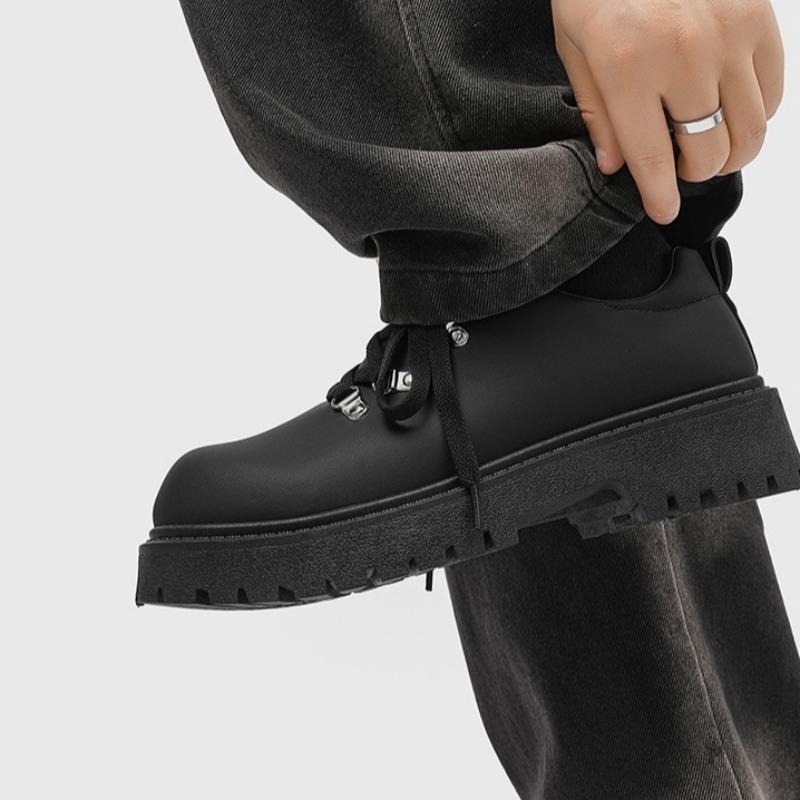 High Quality Men's Shoes 2026 New Carbon Black Derby Shoe Workwear Luxury Shoes Thick Soled Comfortable Casual Men Leather Shoes