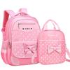 Set di borse da scuola per bambini di 6-12 anni per ragazza Zaino da scuola con fiocco carino e punto alla moda per iniziare la scuola Il regalo per la ragazza