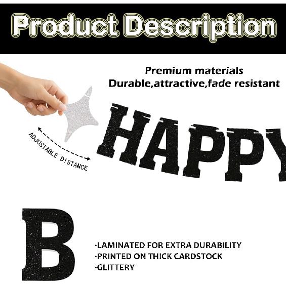 24-Pcs ‘Happy Birthday Loca’ Banner Set, Glitter Party Banners, Vampire Birthday Party Decorations, Suitable for Birthday and Party Decorations