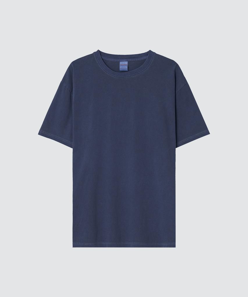 Yunaitideuaeseul 17-Count Cotton Pigment Dyed Short Sleeve T-Shirt_Charcoal