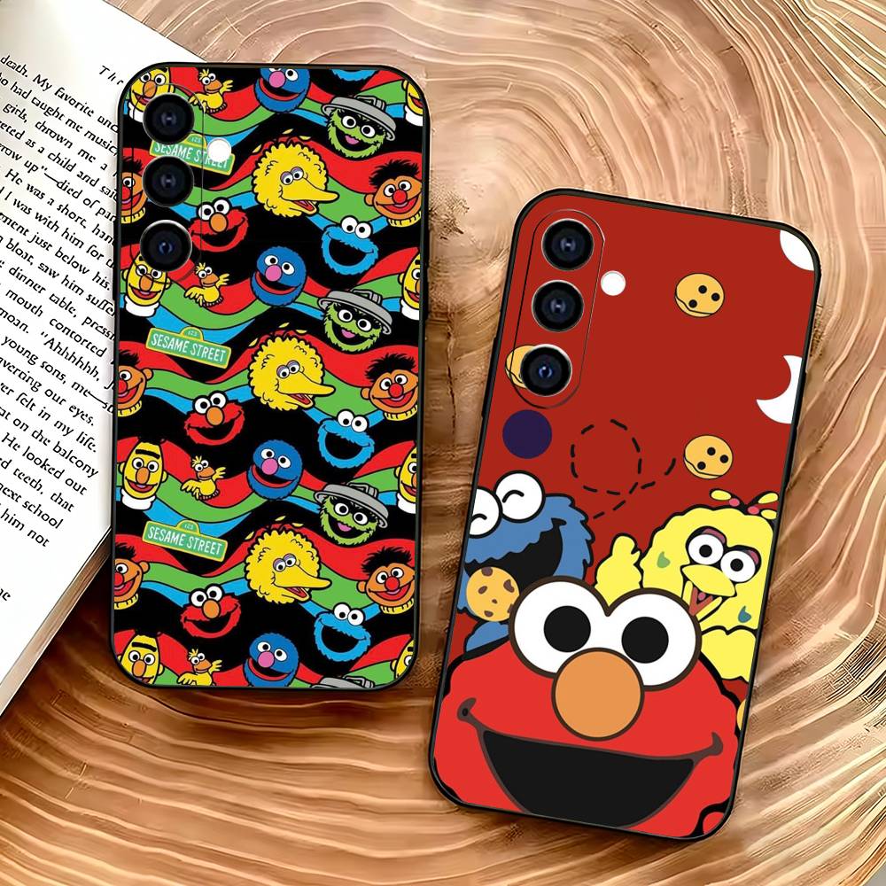S-Sesame S-Street C-Cookie Elmo Phone Case For Samsung Galaxy A73,A72,A71,A70,A53,A52,A51,Others Soft Black Cover