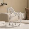 Artistic Horse Figurine 3D Printed Abstract Statue, Minimalist Hollow White for Shape Decor Desk Decor, Animal Ornament Home Living Room