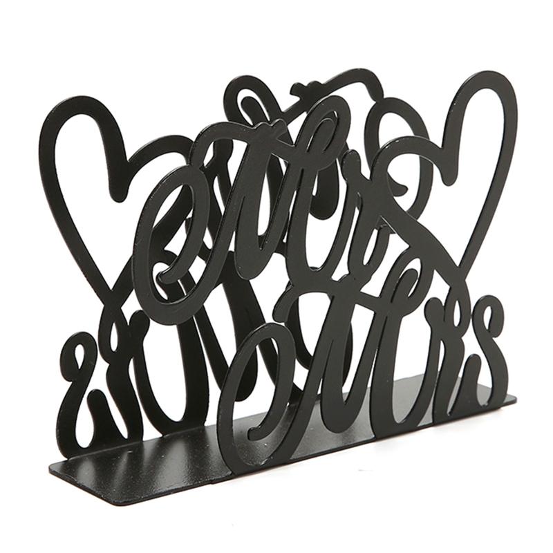 Heart Shaped 3D Tissue Holder Napkin Clamp Dispenser Stand Hollow Ornament
