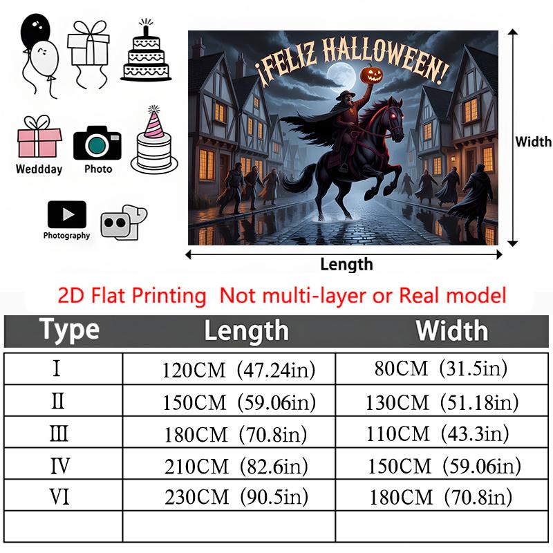 Party Backdrop Halloween Moon Flat Spooky Night Scene Full Flying Witch Photo Booth Background Party Decor