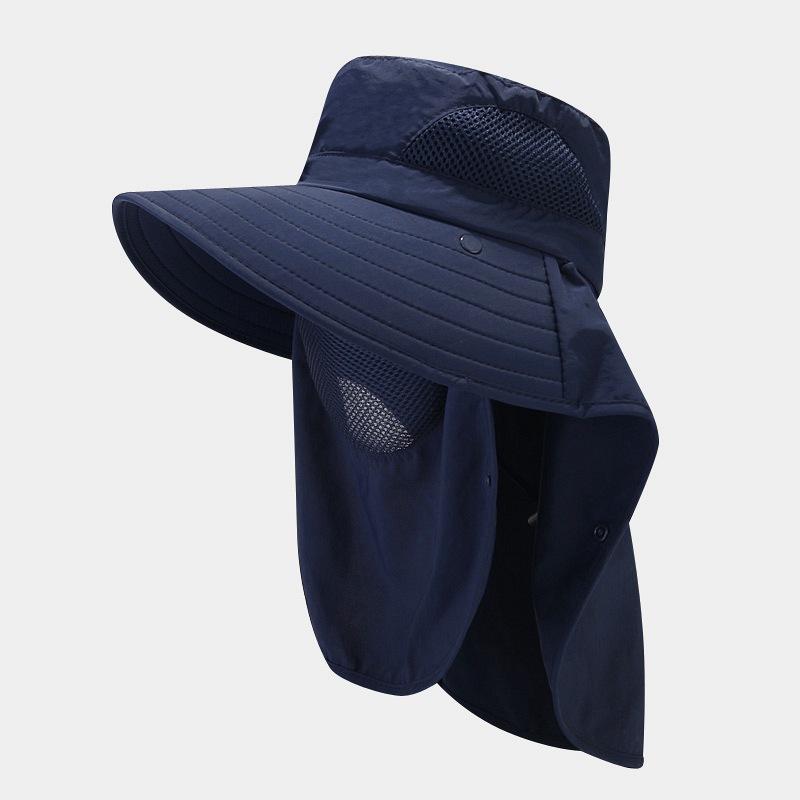 Summer Wide Brim Sun Hat, Fishing Hat, Outdoor Camping Hiking Beach Foldable Hat Mask for Men and Women