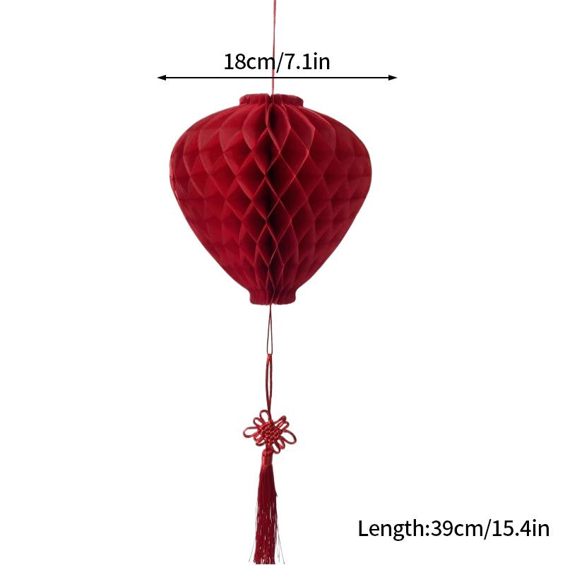 Red Chinese Lanterns Spring Festival Paper/Felt Lantern Chinese New Year Decorations Door Wall Decor Wedding Party Supplies