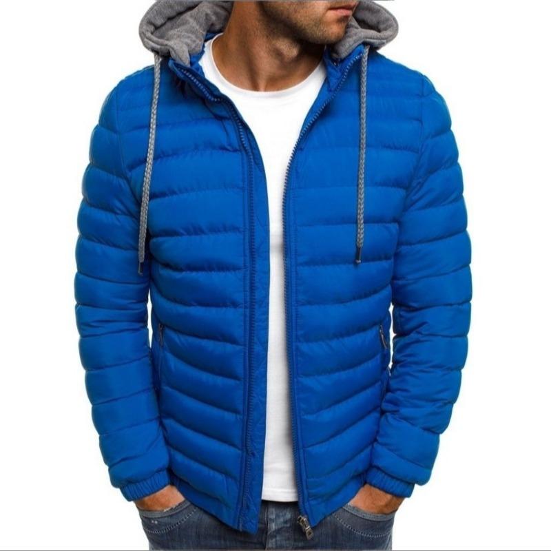 Men's Lightweight Puffer Jacket Hooded Warm Winter Quilted Coat Cotton