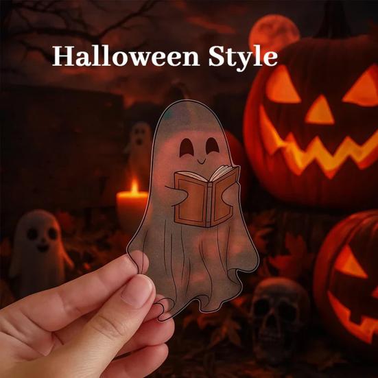 Průhledná záložka duch Halloween Roztomilý duch Záložka na čtení Gotický čtenářský doplněk pro milovníky knih Dárky
