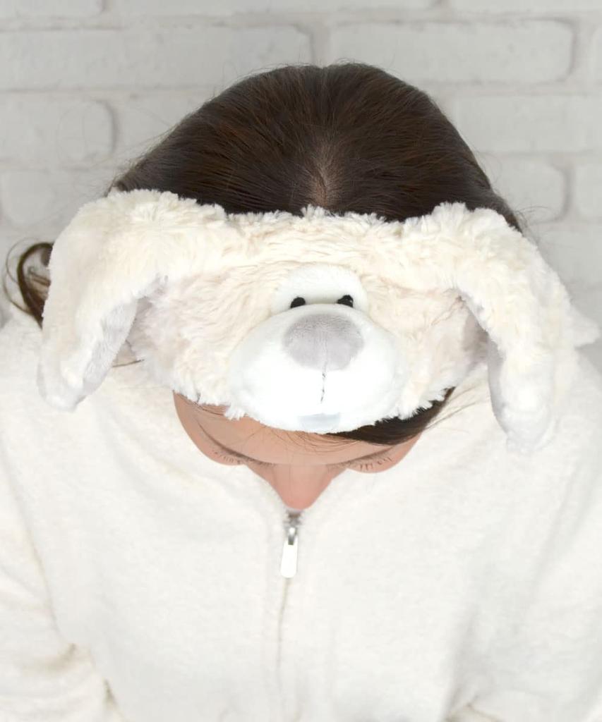 NICI Niki Fluffy Face Home Snow White Hairband, Relaxing, Makeup, Washing, Time, Animal, Rabbit, Hare, Gift,