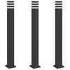 VidaXL Outdoor Floor Lamps 3 Pcs Black 110 Cm Aluminium, Outdoor Ground Lighting, Garden Ground Lighting, 4006398