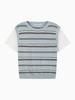 HANGTEN Women'S T-Shirt Sleeve Stripe Short Sleeve Knit_210(10570-140-411-45)