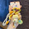 Tail Wagging Cat Keychain Cartoon Kitten Resin Pendant Cute Girl Bag Accessories Student Schoolbag Key Chain Ring Pendant