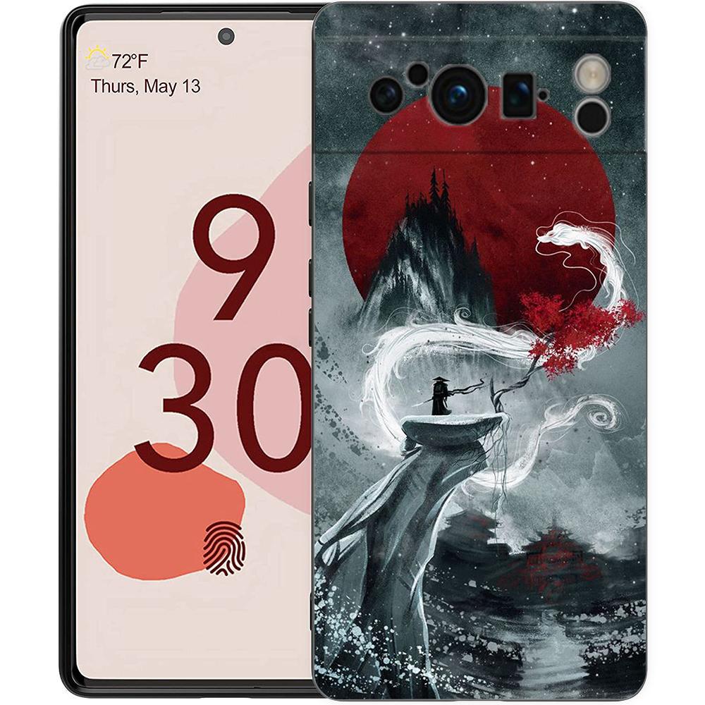 

Japan Redsun Samurai bushido для Google Pixel 8 7 6 Pro 6A 5G Чорний чохол для телефону М’яка протиударна задня кришка Силіконова оболонка Coque Pixel 8