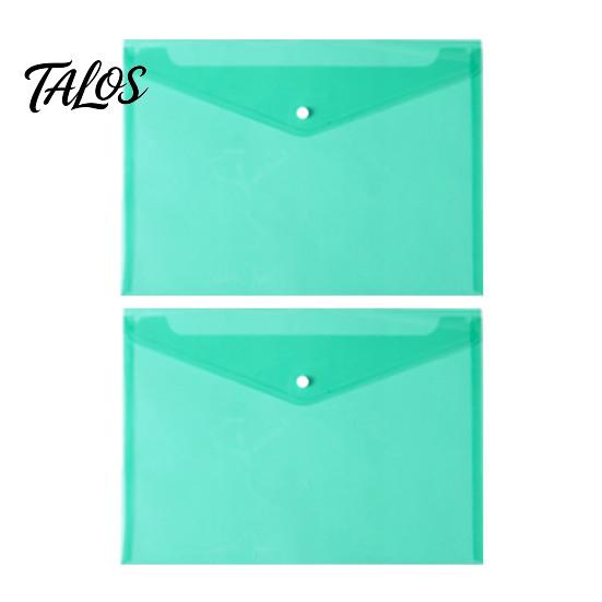 Clear File Organizer 2PCS A4 Size Document Folders with Snap Closure, Waterproof Thickened PVC Storage Pouch Organizer, Lightweight Bag for Office And