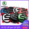 Adesivo per Auto 2025 Nuovo ABS 80/90/100mm Distintivo Cofano Anteriore Auto Emblema Cofano Adesivo Baule Per Skoda Yeti Octavia 2 3 a5 Fabia Kodiaq