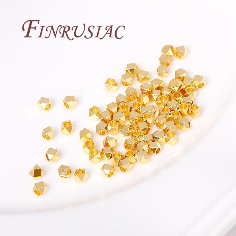 18K Gold Plated Metal Beads,Spacer Beads For Bracelets,Separator For Bead,DIY Jewelry Accessories,Necklace Bead Findings