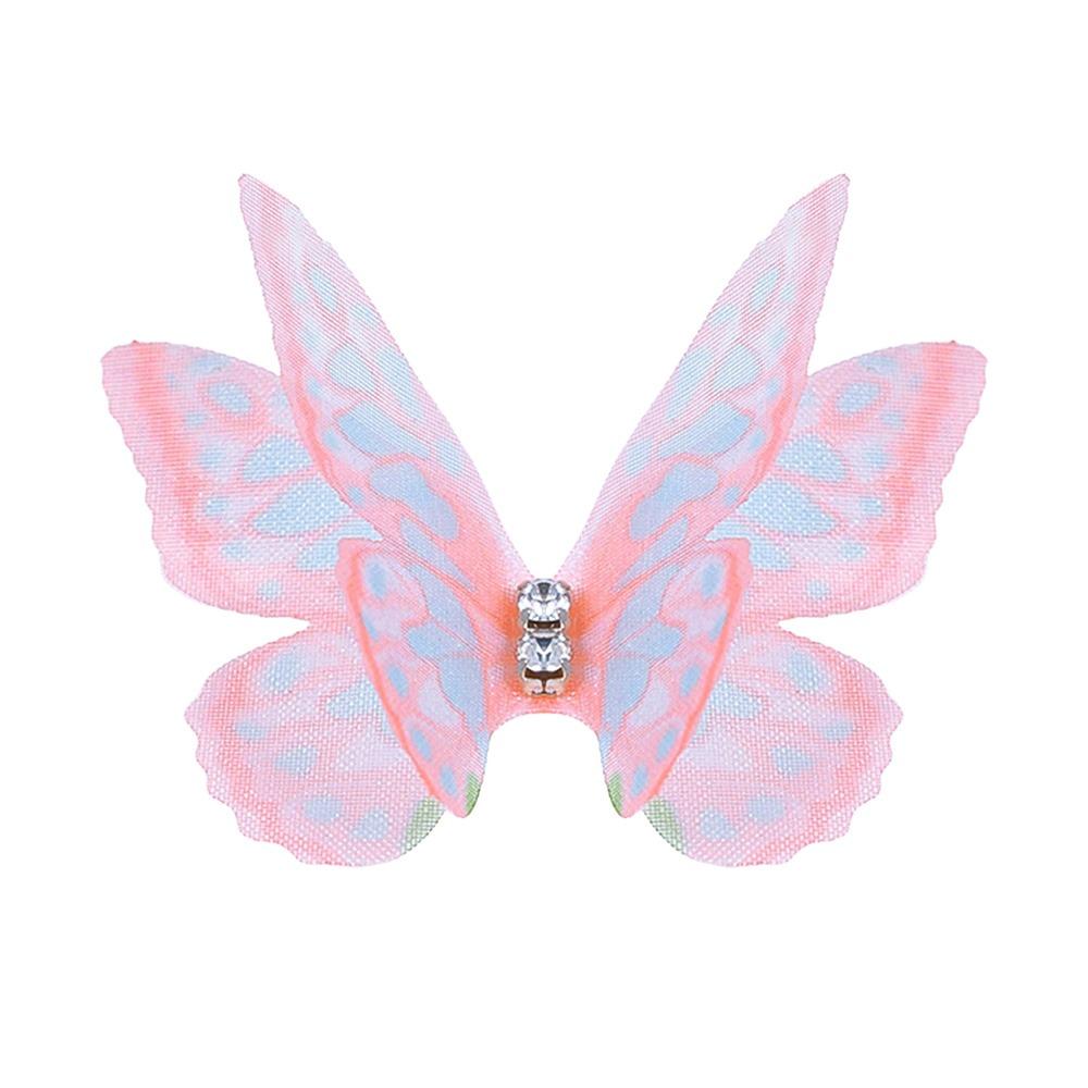 

50 шт. Двошарової тканини з органзи, аплікації з метеликами, швейні нашивки для одягу, весільні аксесуари для волосся 05