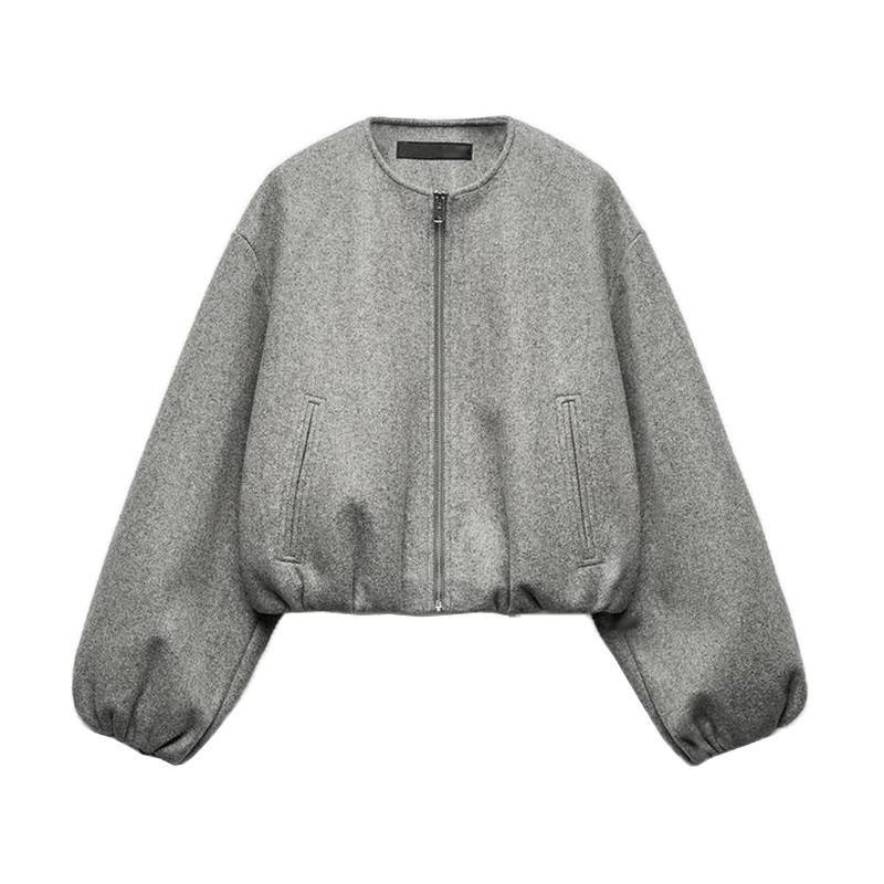 Spring New Women's Clothing Round Neck Long Sleeves Elastic Decorative Layer Soft Pilot Jacket Outwear 3046274
