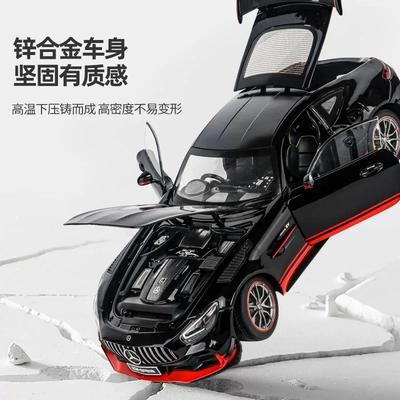 1:18 Mercedes-Benz AMG GTR High Simulation Diecast Metal Alloy Model Car Sound Light Pull Back Collection Kids Toy Gifts