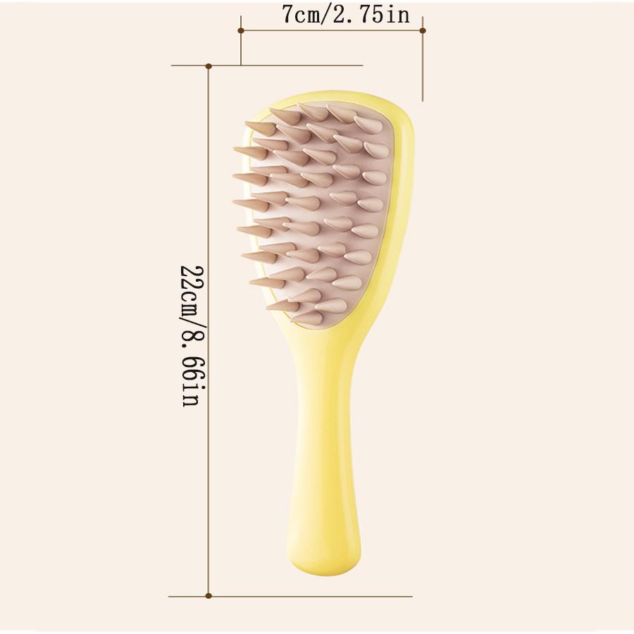 1PCS Ginkgo Biloba Shampoo Brush Massager Silicone Coarse Teeth with Handle Shampoo Comb Long Handle Shampoo Maker