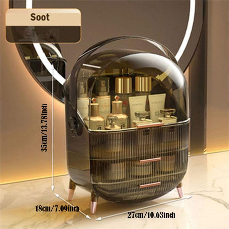 Cutie de depozitare pentru cosmetice de birou de lux Organizator de machiaj rezistent la praf pentru tampoane de bumbac Tampoane Organizator de bijuterii pentru baie pentru produse cosmetice