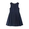 Girls' Dress Spring Summer Pleated Dress Children's Sleeveless Dress Fashionable Baby White Princess Dress
