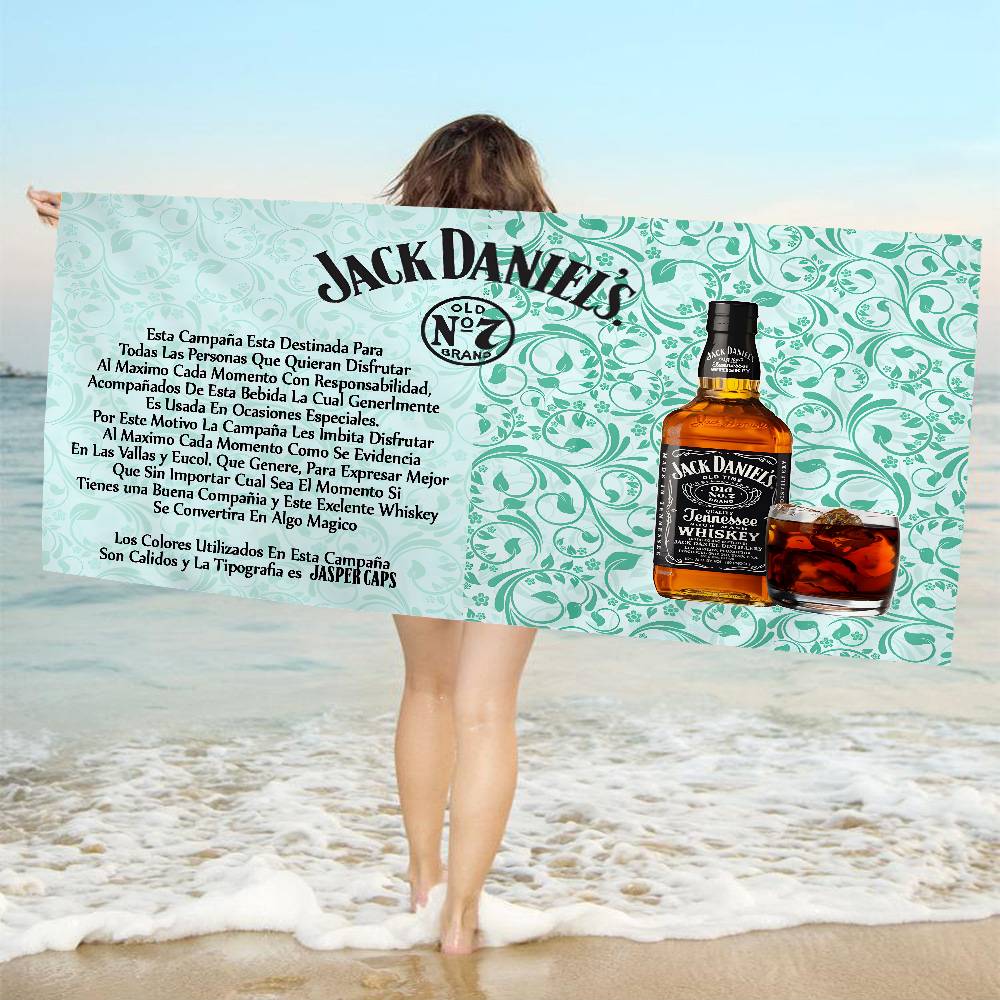 

J-Jack D-Daniels Microfiber Beach Towel Absorbent Quick Dry Soft Yoga Swimming Resort Mountain Climbing Towel W40*H60(CM)