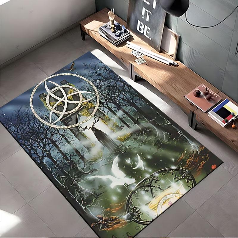 Mystical Forest Deer Symbol Carpet suitable as a non-slip mat for the living room or bedroom sofa