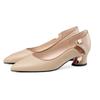 women cute sweet black pu leather square heel shoes for office ladies classic pointed toe office & party pumps a5995a
