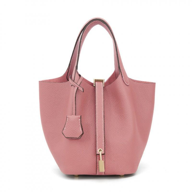 

High-quality 2026 Leather Bucket Bag Commuter Cross-body Women s Vegetable Basket Handbag Mommy Bride s Wedding 18cm