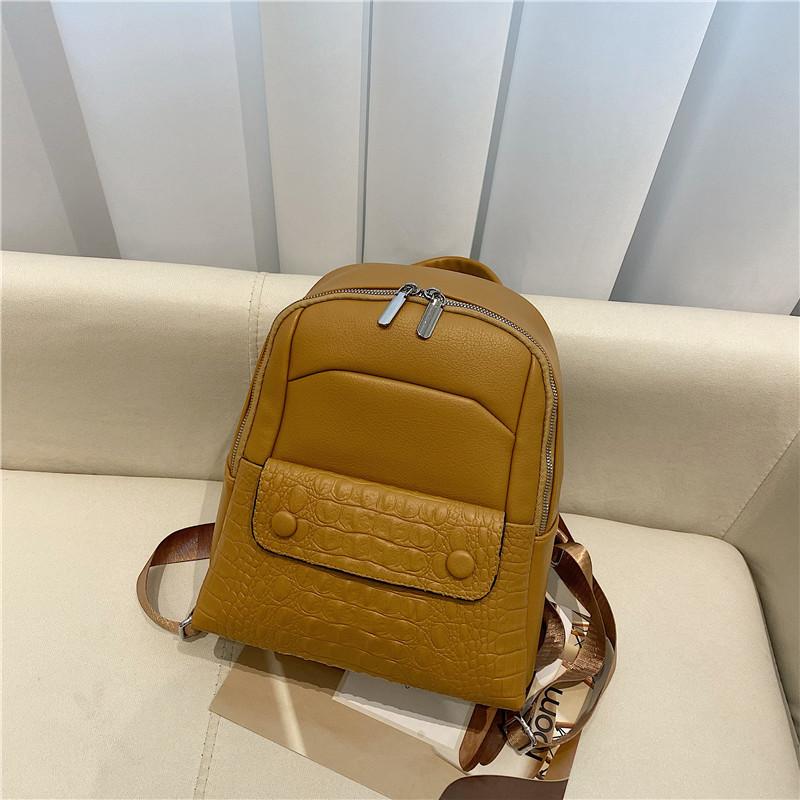 Ladies' Shoulder Bag, Double-shoulder Women's Bag, Casual and Fashionable Crocodile-patterned Backpack