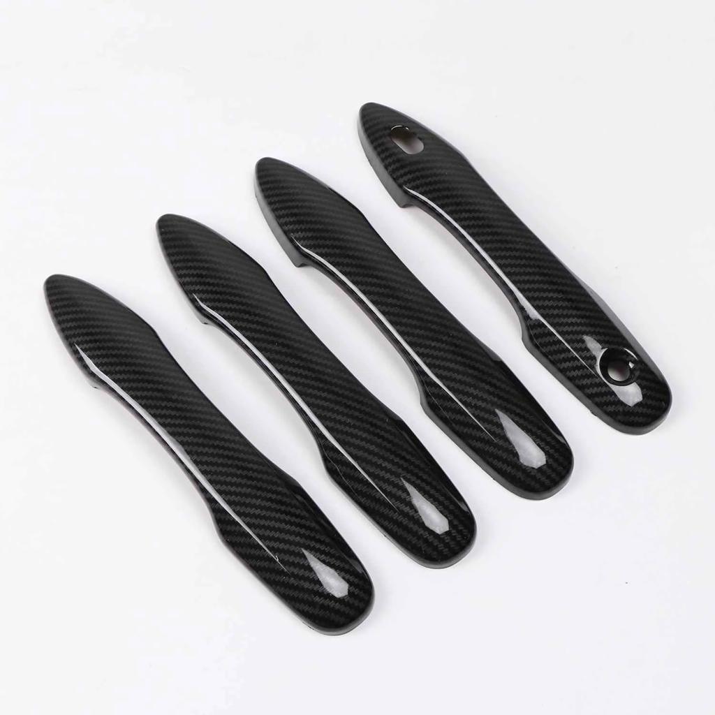 For Toyota Yaris Cross     2024 ABS Carbon Fiber Black Door Handle Cover Trims Car Styling Accessories