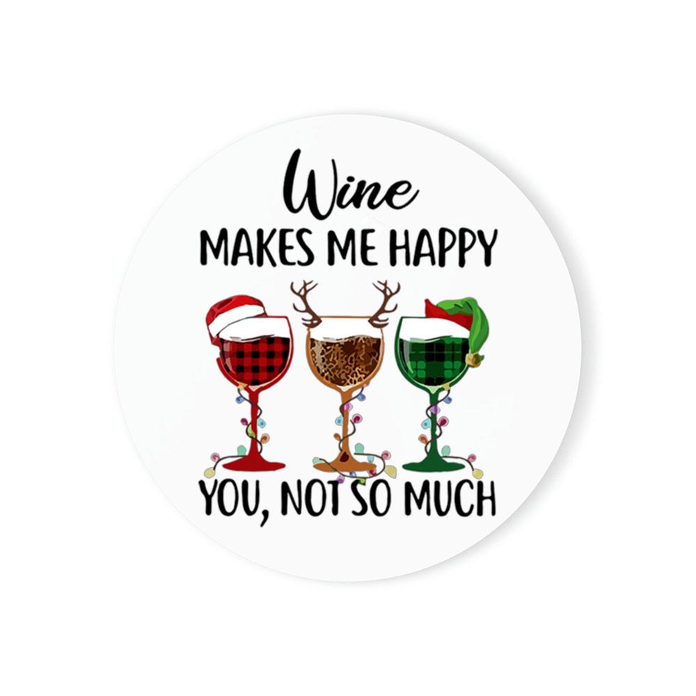 Christmas Coasters with Holder Best Absorbent Coasters Gift Round Cup Mat Housewarming Gifts for Home Kitchen Decorations