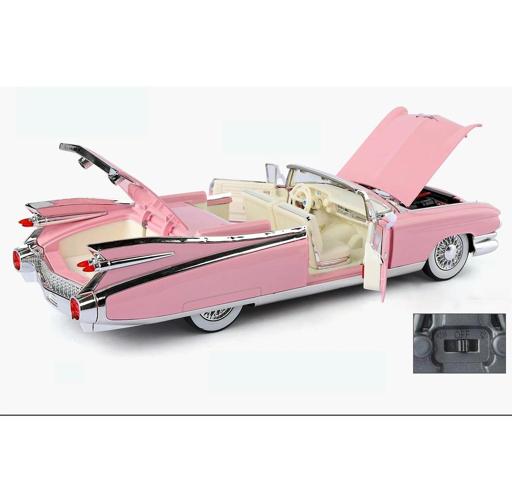 1/24 Cadillac Eldorado Biarritz Series 62 Alloy Sports Car Model Diecast Metal Classic Retro Vehicles Car Model Sound Light Kids Toy Gift