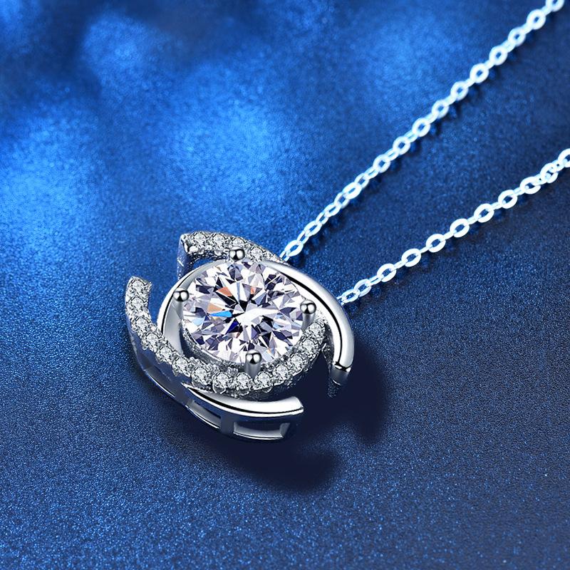 Mossan – collier en diamant en argent Sterling 925, pendentif lettre Double C, ras du cou pour femmes, bijoux cadeau de saint valentin