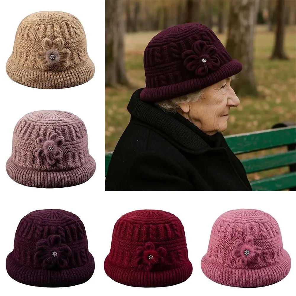 New Windproof Women's Fisherman Hat Knitted Stretchy Middle-aged Hat Soft Beanies Hat Autumn and Winter Hat Keep Warm