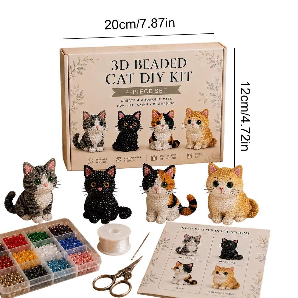 Colorful DIY Animal Bead Embroidery Kit Handmade Beadwork Art Craft Set Indoor Activities
