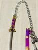 9cm Enma Zoro One Piece Mini Weapon Keychain Accessory Figure Doll Display Compatible with Alloy Toy Metal Miniature Legend (Light Purple) PS4, PS5,